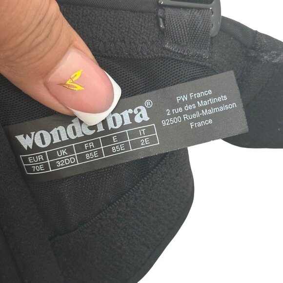 Wonderbra Women Black Strapless U-Plunge Deep V Bra 32DD  With Tags - Picture 5 of 12